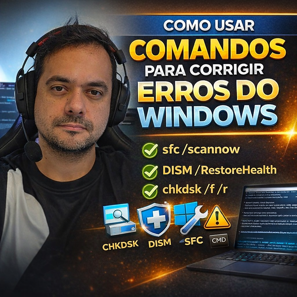 Como usar comando para corrigir erros do Windows