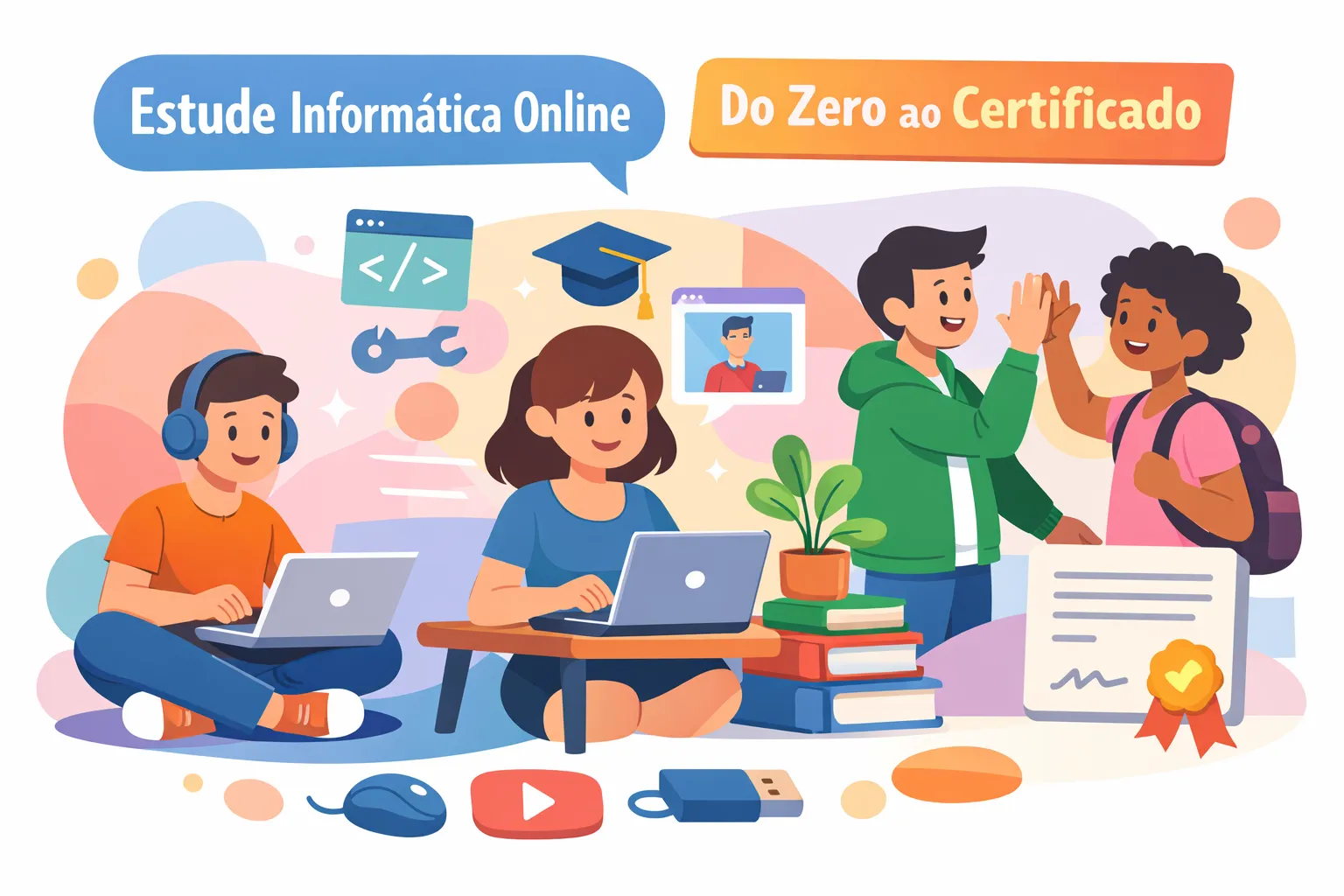 Como estudar informática online do zero ao certificado