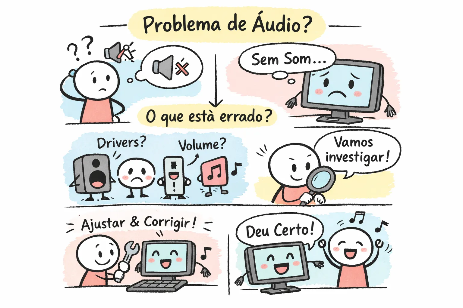 Como resolver quando o som do PC não funciona