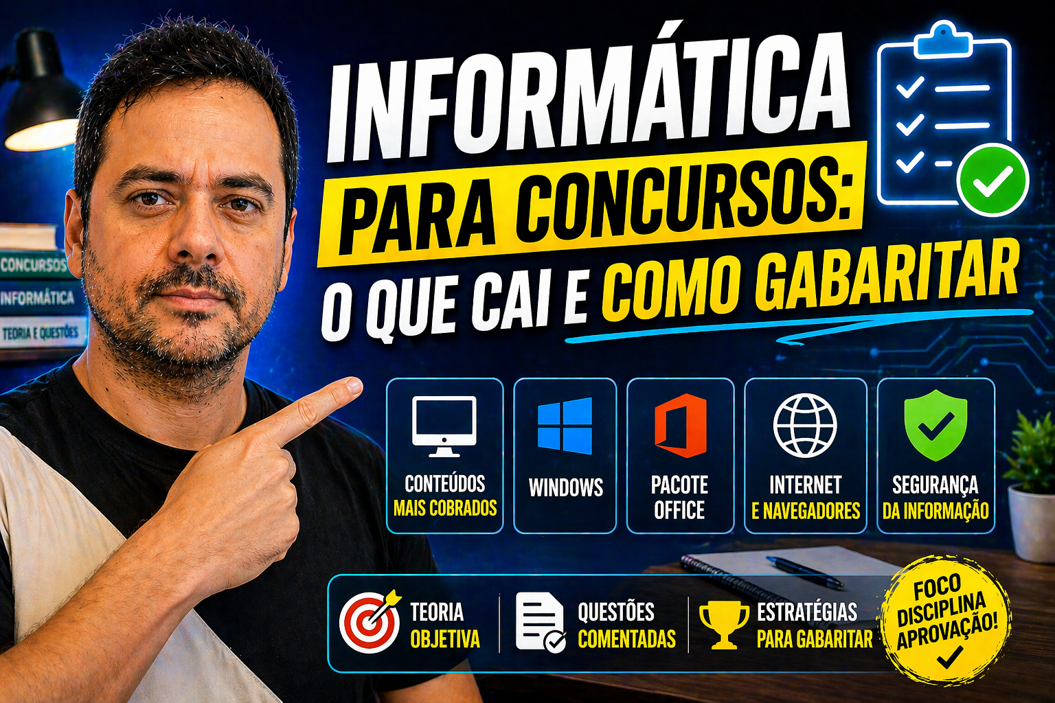 Informática para concursos: o que cai e como gabaritar