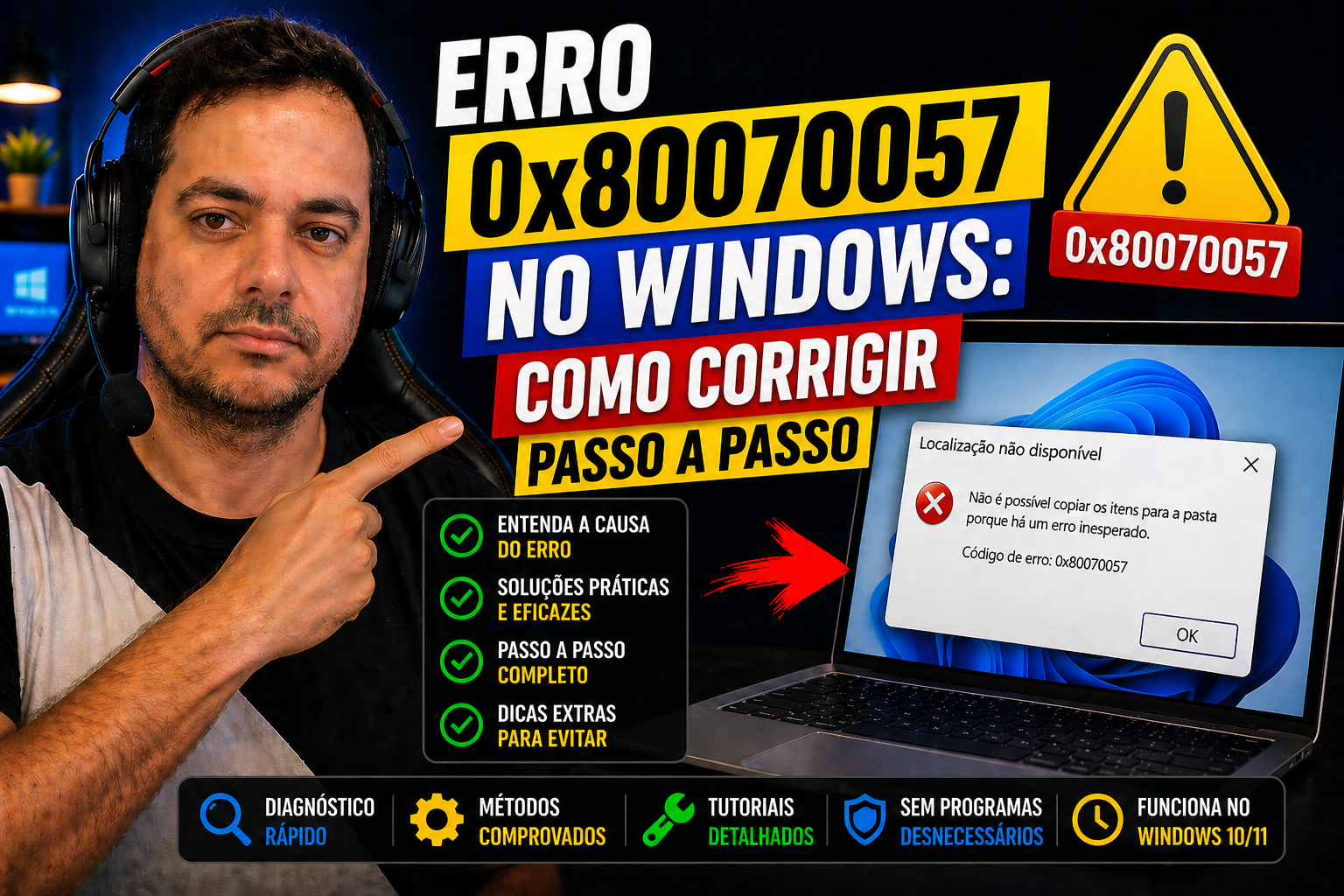 Erro 0x80070057 no Windows: como corrigir passo a passo