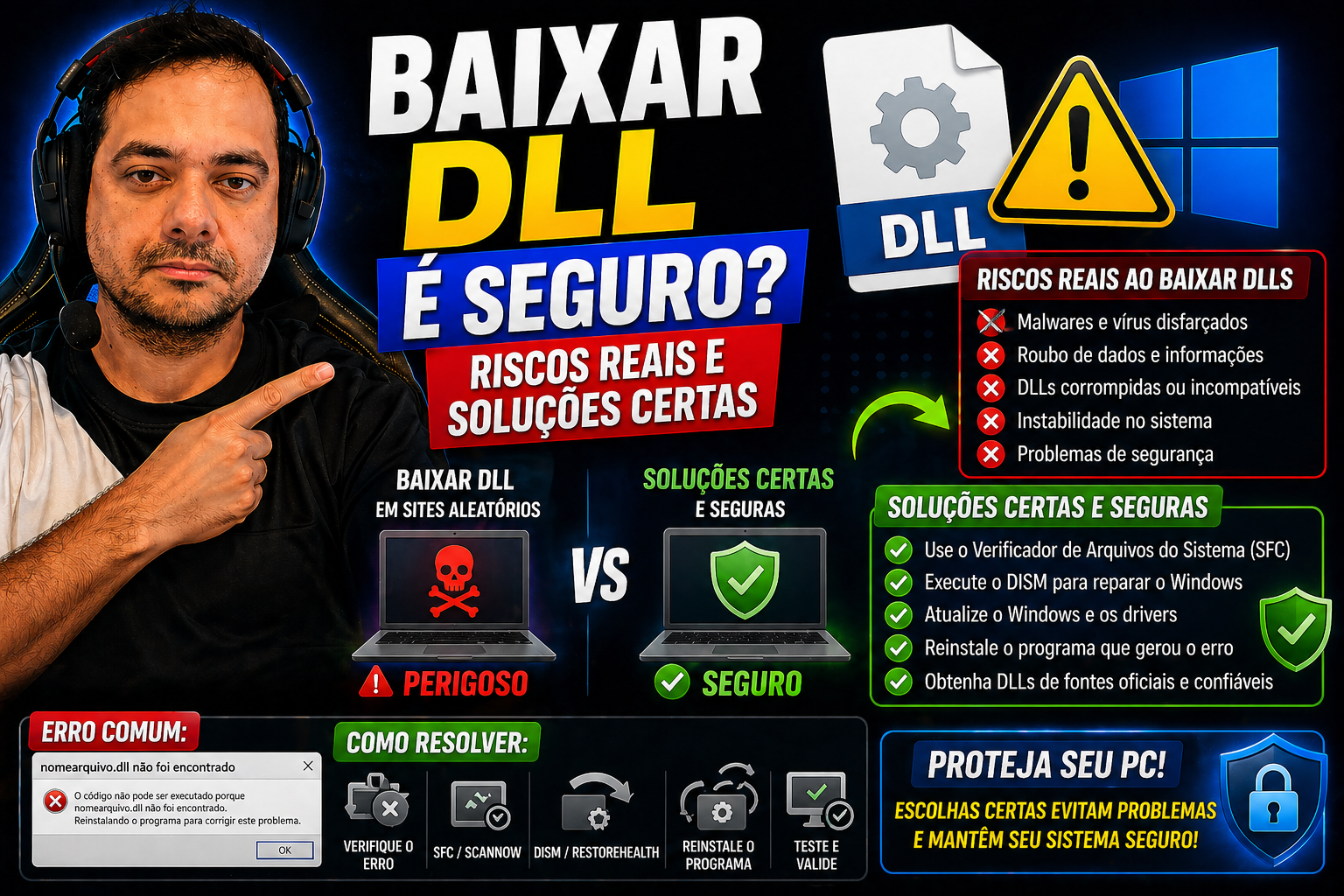 Baixar DLL é seguro? Riscos reais e soluções certas