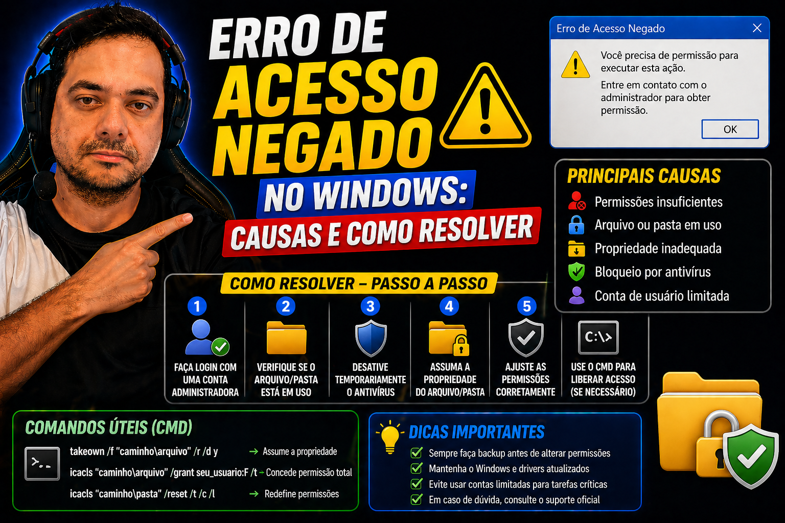 Erro de acesso negado no Windows: causas e como resolver