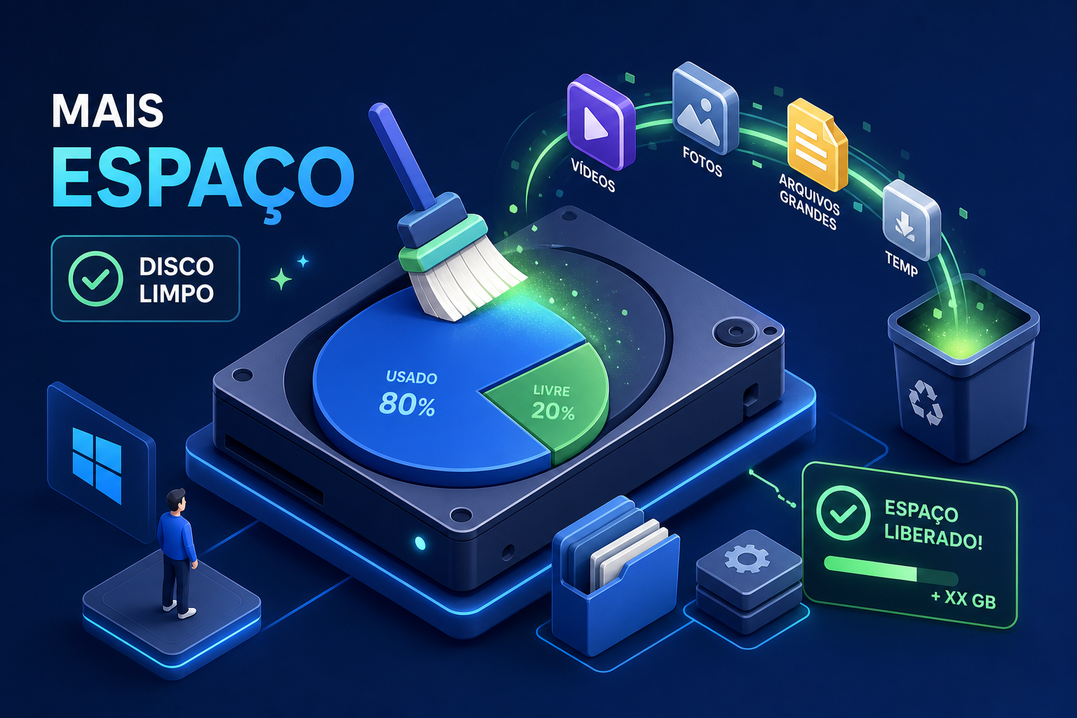 Como liberar espaço no disco do Windows: 12 passos