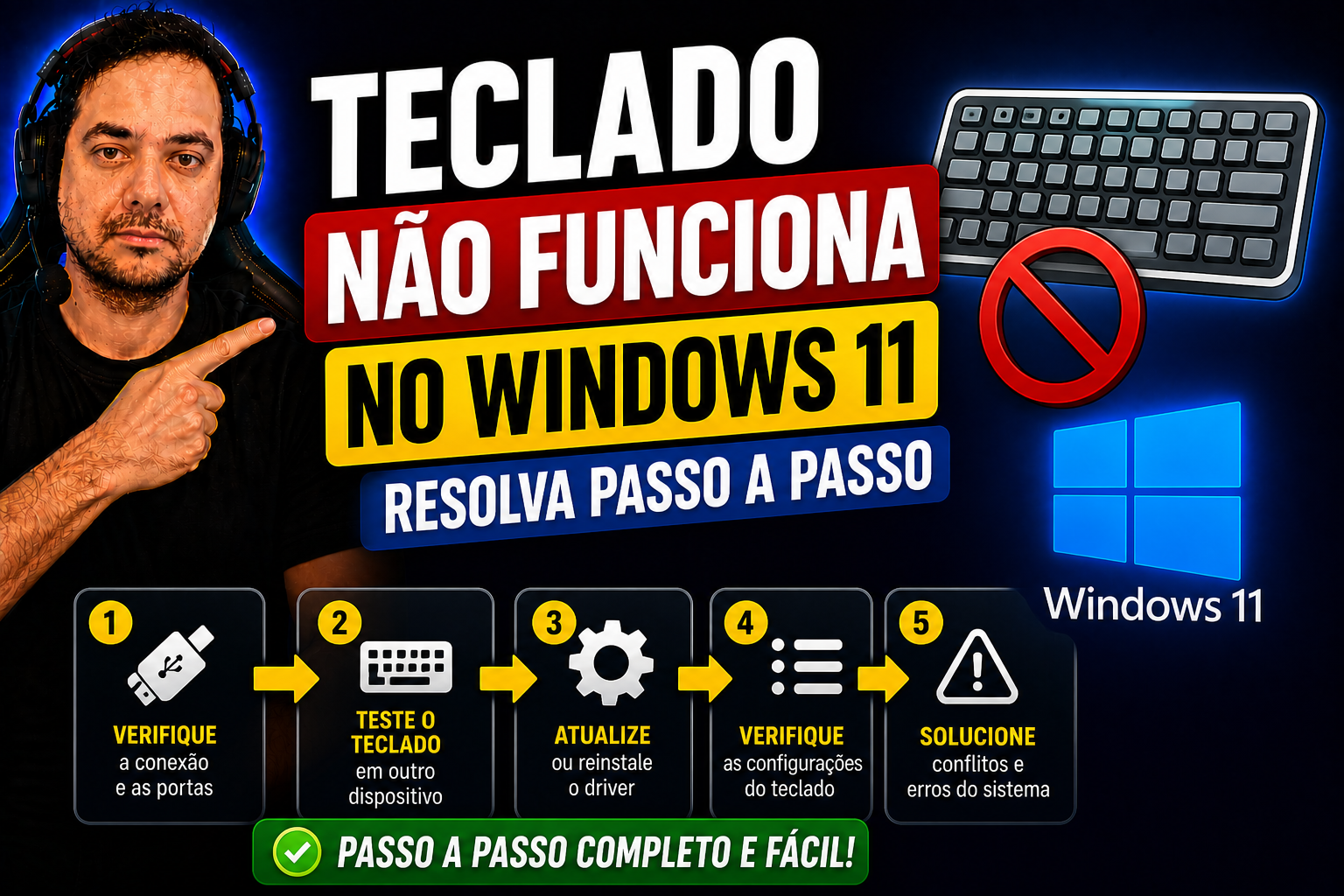 Teclado não funciona no Windows 11: resolva passo a passo