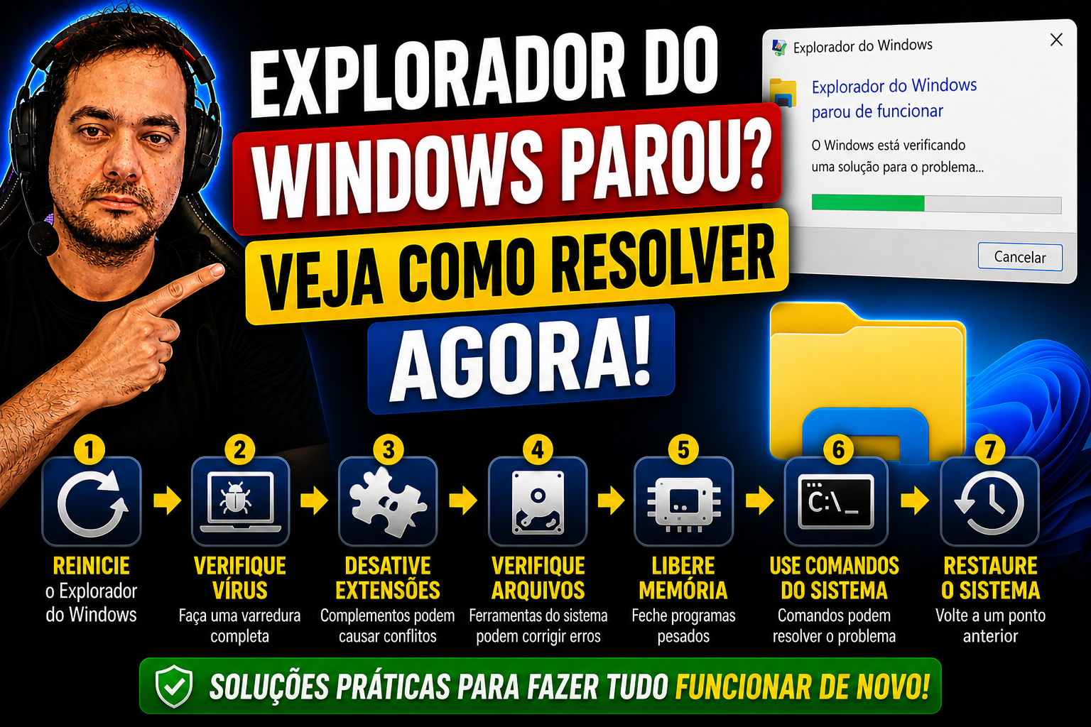 Explorador do Windows parou? Veja como resolver agora