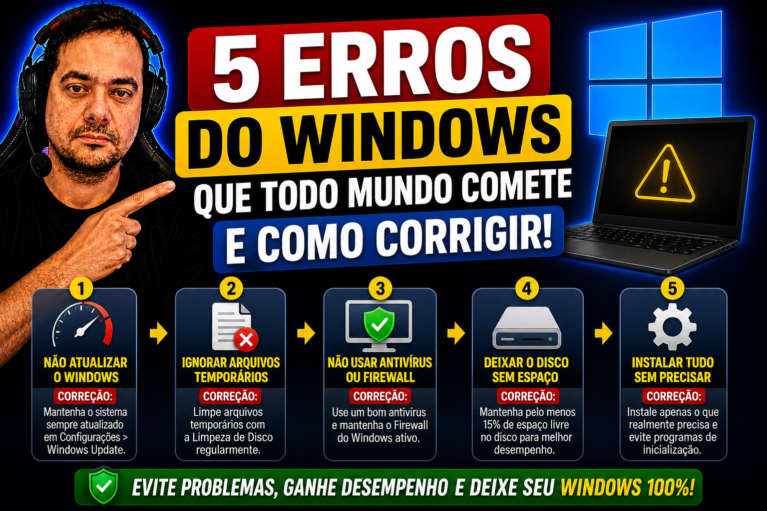 5 erros do Windows que todo mundo comete e como corrigir