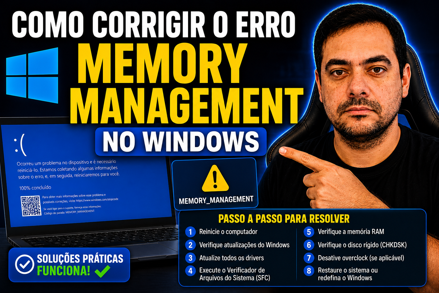 Como Corrigir o Erro Memory Management no Windows
