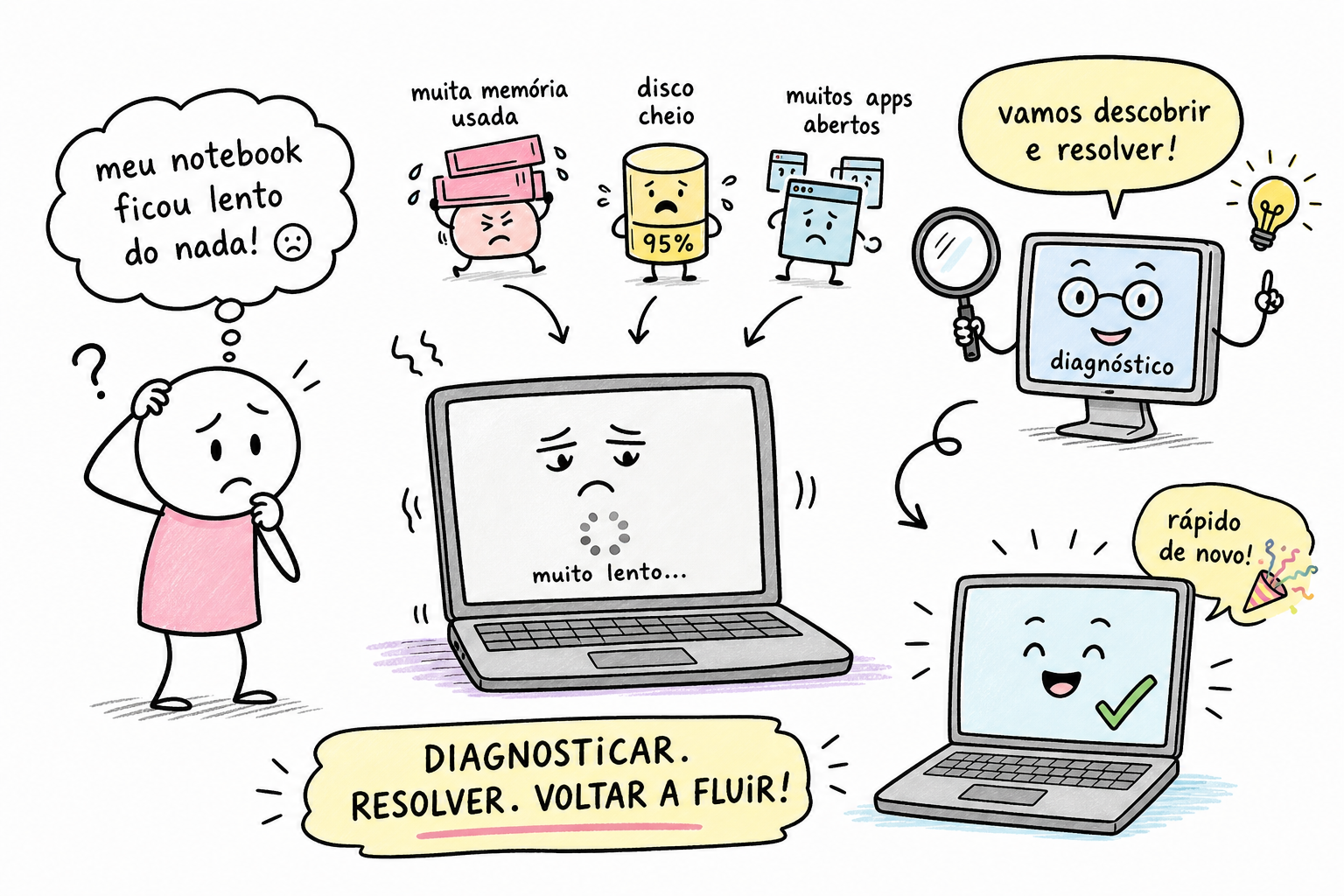 Notebook lento do nada: como diagnosticar e resolver