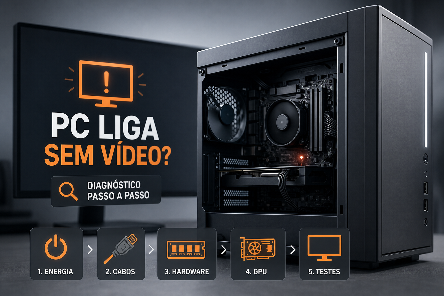 PC liga mas não dá vídeo: como diagnosticar passo a passo