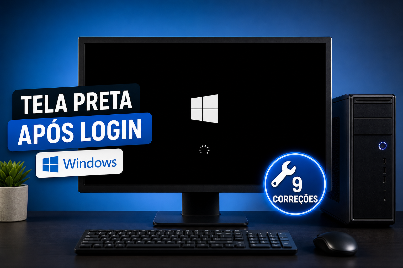 Tela preta após o login no Windows: 9 correções testadas