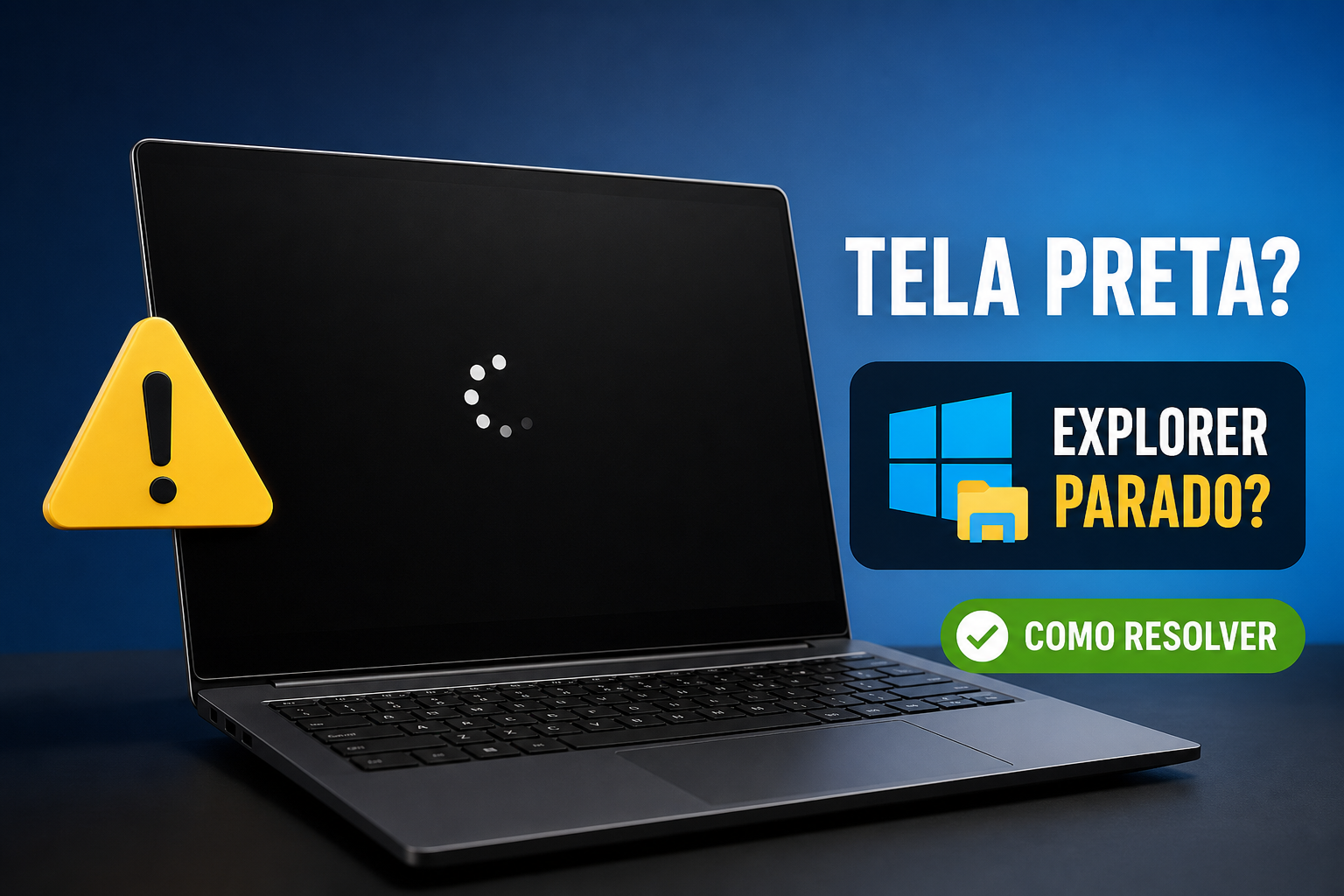 Tela preta no Windows com Explorer parado: como resolver
