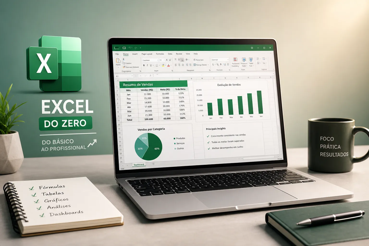 Aprender Excel do Zero: Guia Prático do Básico ao Profissional