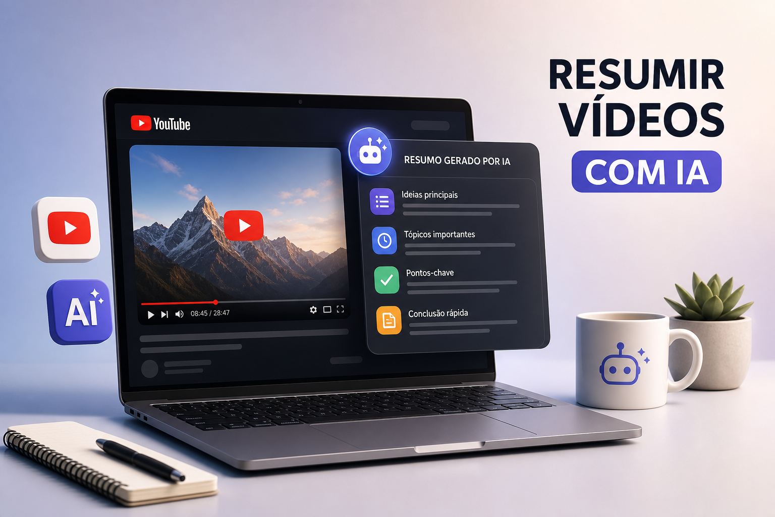 As melhores ferramentas de IA para resumir vídeos do YouTube