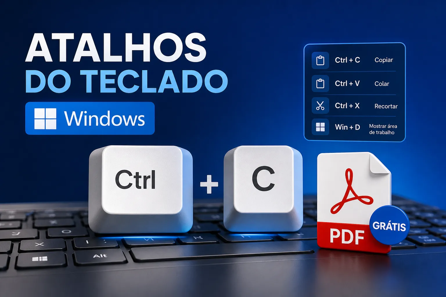 Atalhos do teclado no Windows: guia completo + PDF grátis