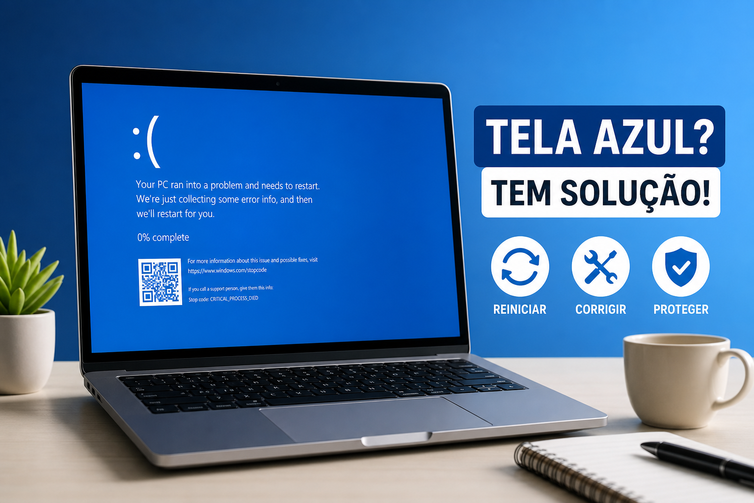 Como corrigir tela azul no Windows: guia para iniciantes