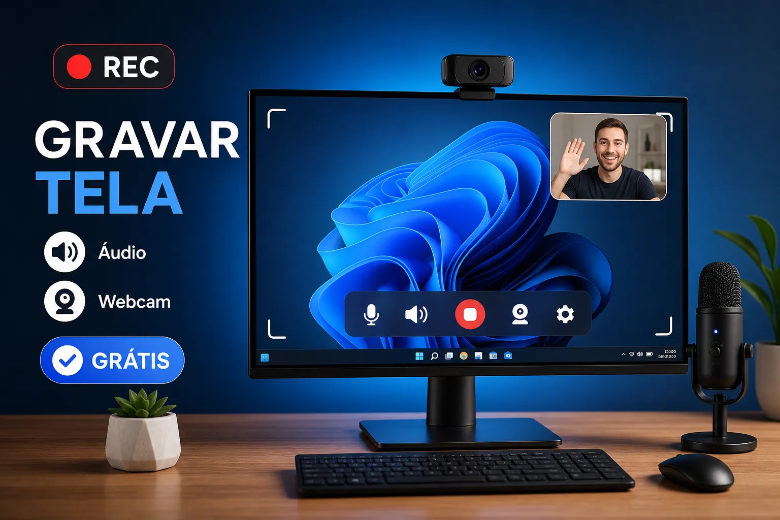Como gravar a tela do PC grátis, com áudio e webcam