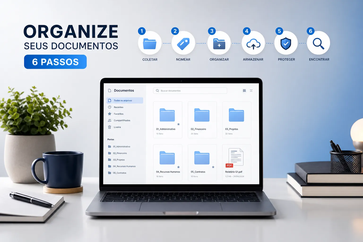 Como organizar documentos digitais no trabalho em 6 passos
