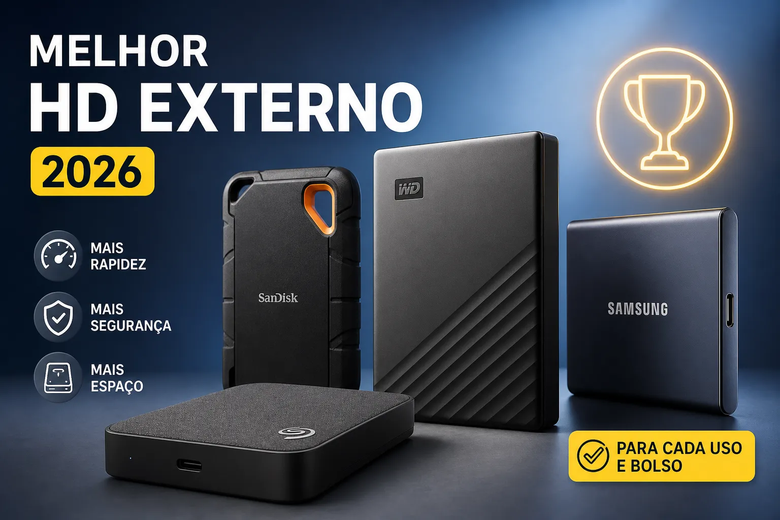 Melhor HD externo em 2026: guia completo por uso e preço