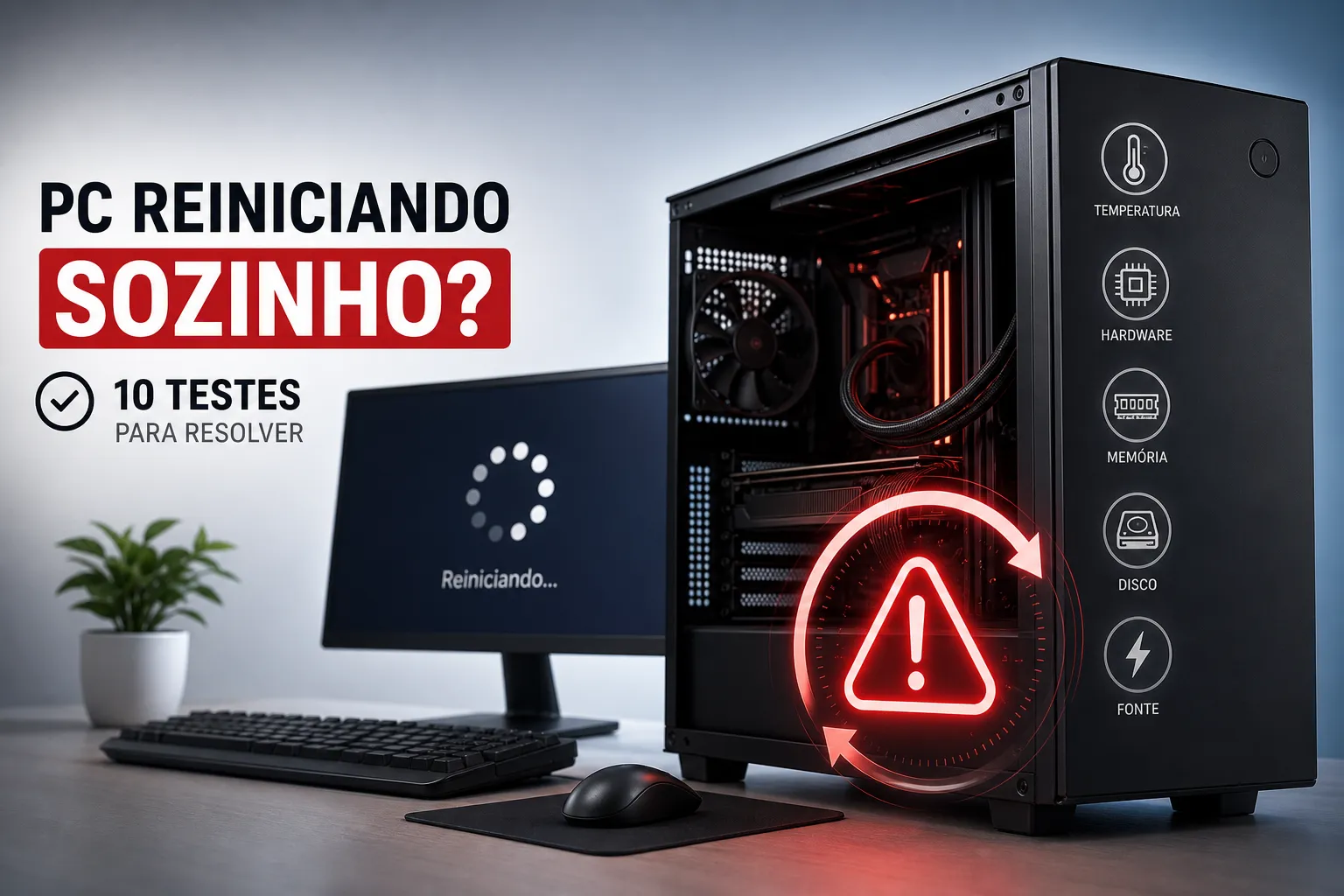 Meu PC reinicia sozinho: 10 testes para resolver hoje