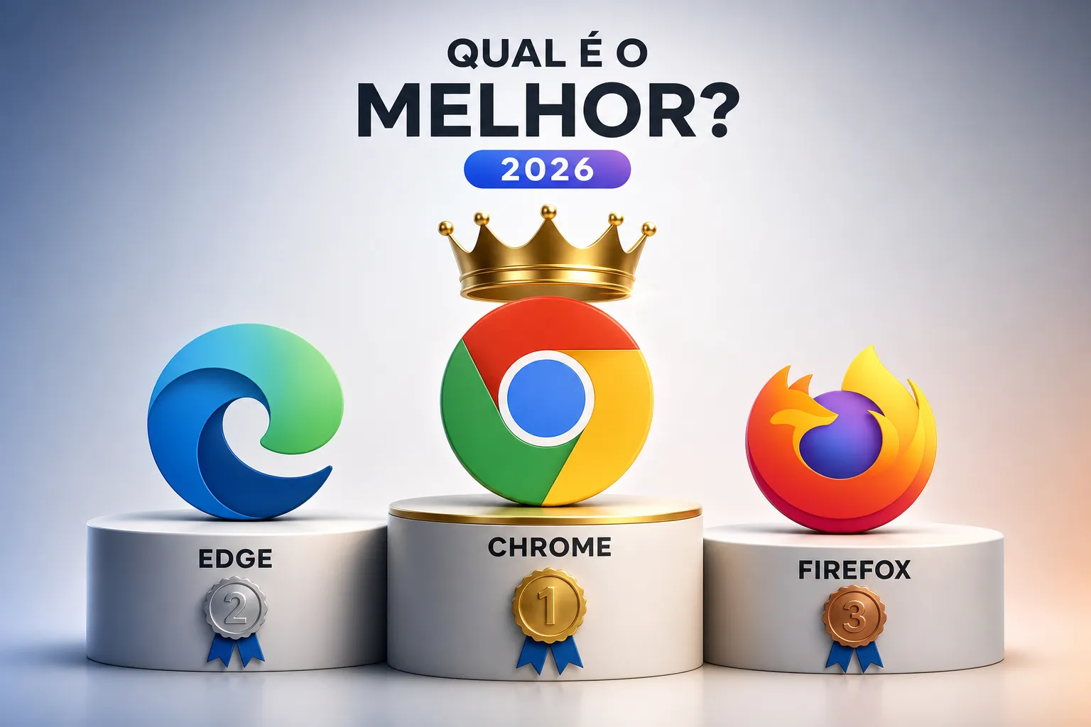 Qual o melhor navegador em 2026: Chrome, Edge ou Firefox?