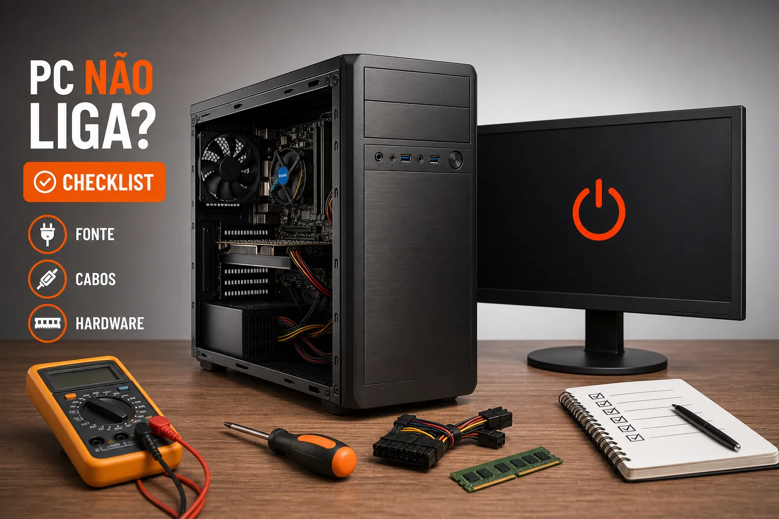 Computador não liga: checklist para diagnosticar em casa
