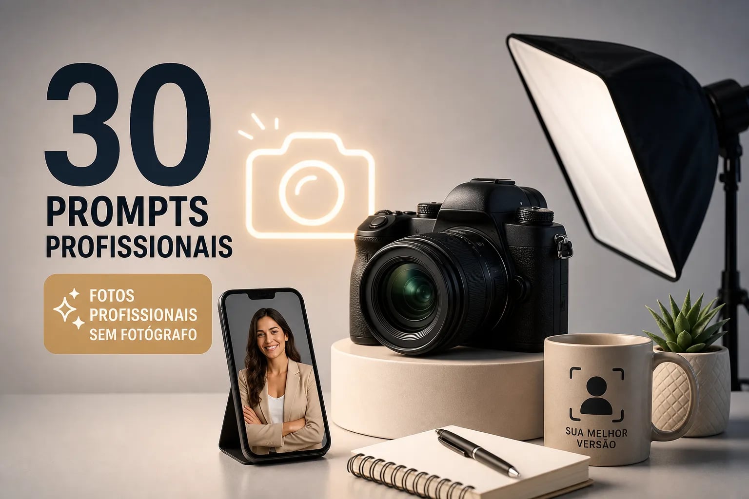 30 prompts para foto profissional sem gastar com fotógrafo