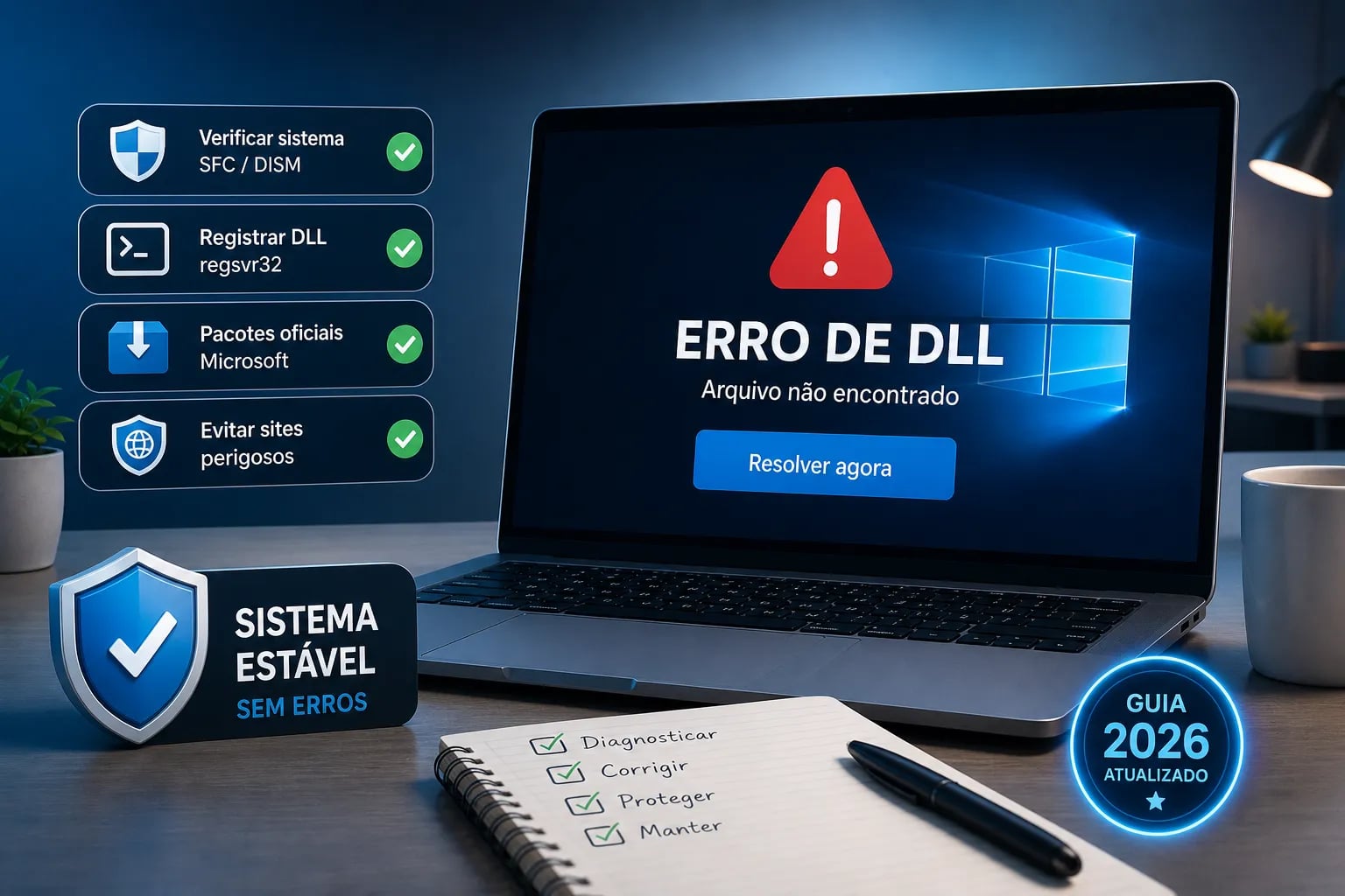 Como Resolver Erro de DLL no Windows (Guia 2026)