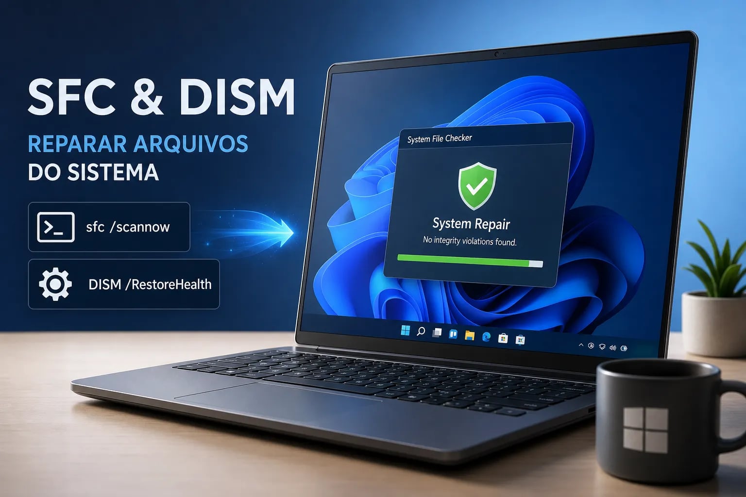 Como reparar arquivos corrompidos no Windows com SFC e DISM