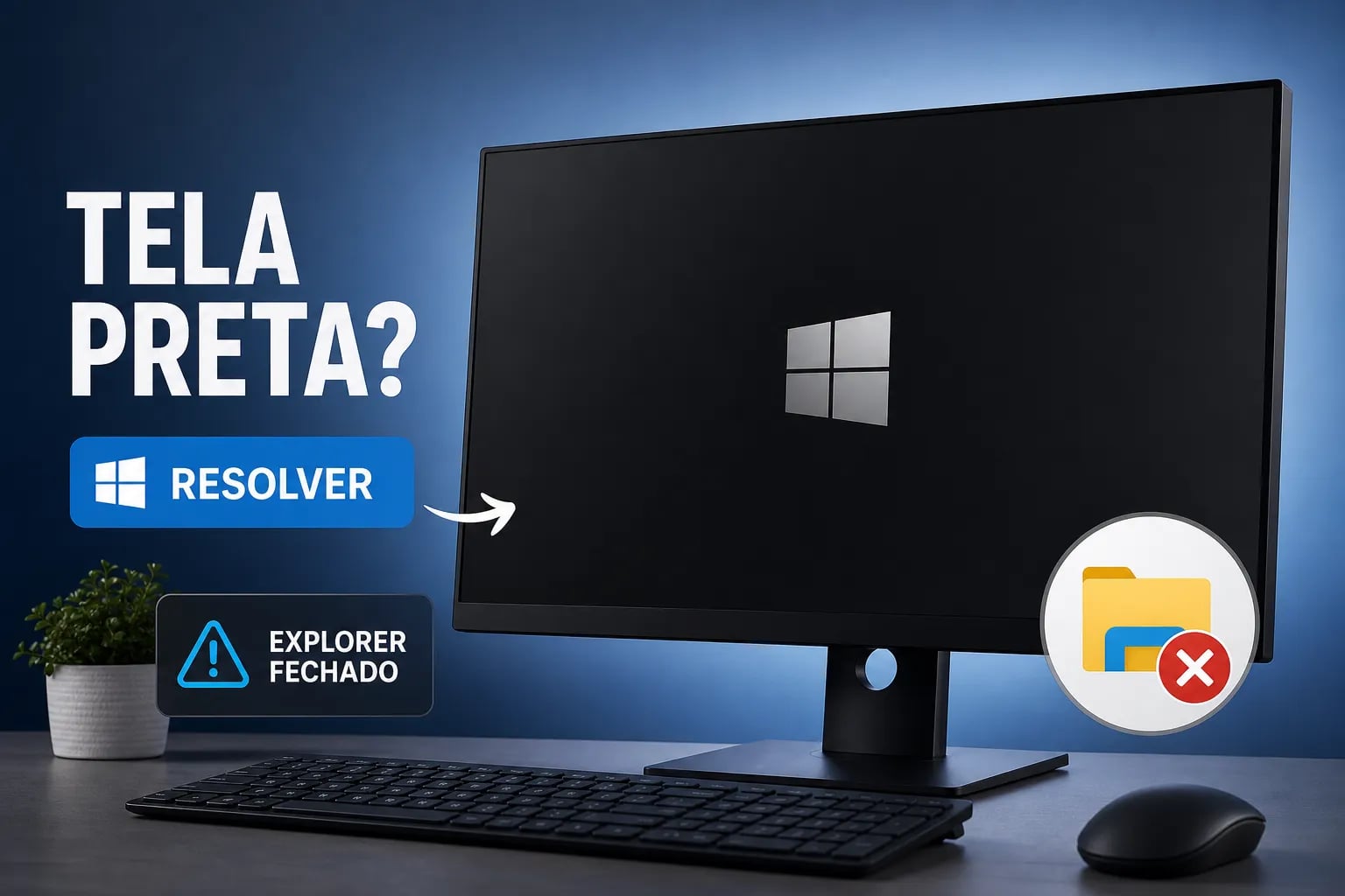 Como Resolver Tela Preta no Windows Após Fechar o Explorer