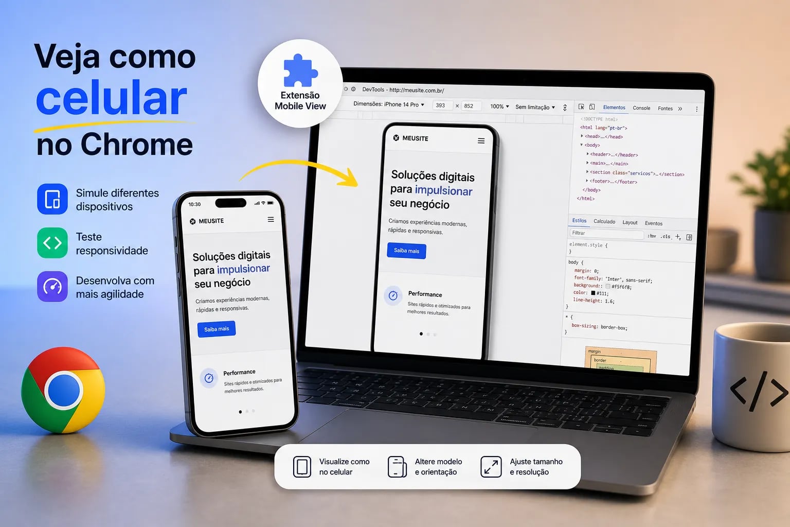 Extensão Mobile View: Veja Sites Como Celular no Chrome